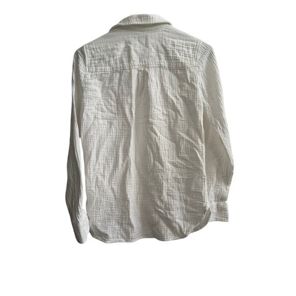J. Crew White 100% Cotton Gauze Button Front Shirt Womens Sz XXS IMPERFECT - Picture 2 of 9